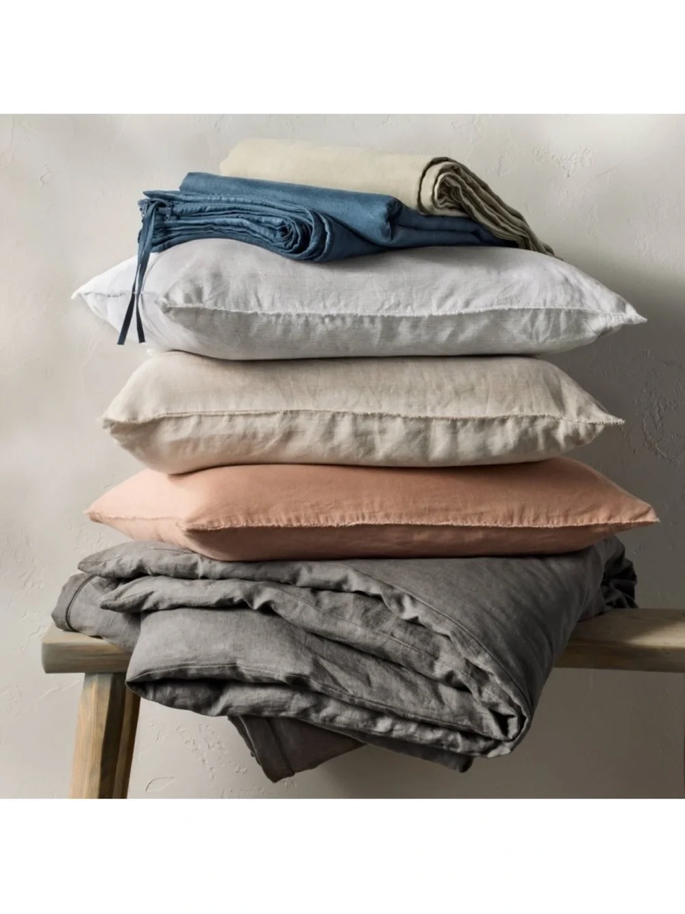 Casaluna King Heavyweight Linen Blend Duvet Cover Set in Natural